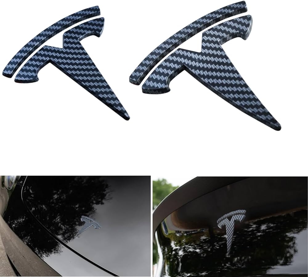 TESLA MODEL Y ÖN VE ARKA KARBON LOGO SETİ