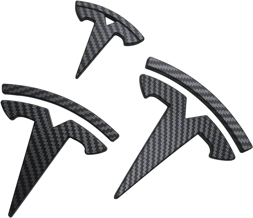 TESLA MODEL Y ÖN VE ARKA KARBON LOGO SETİ