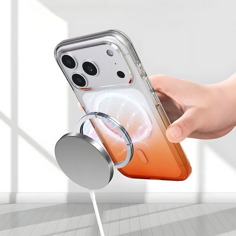 iPHONE 17 PRO MAX KILIF MAGSAFE SEPTİK TURUNCU SİLİKON KAPAK