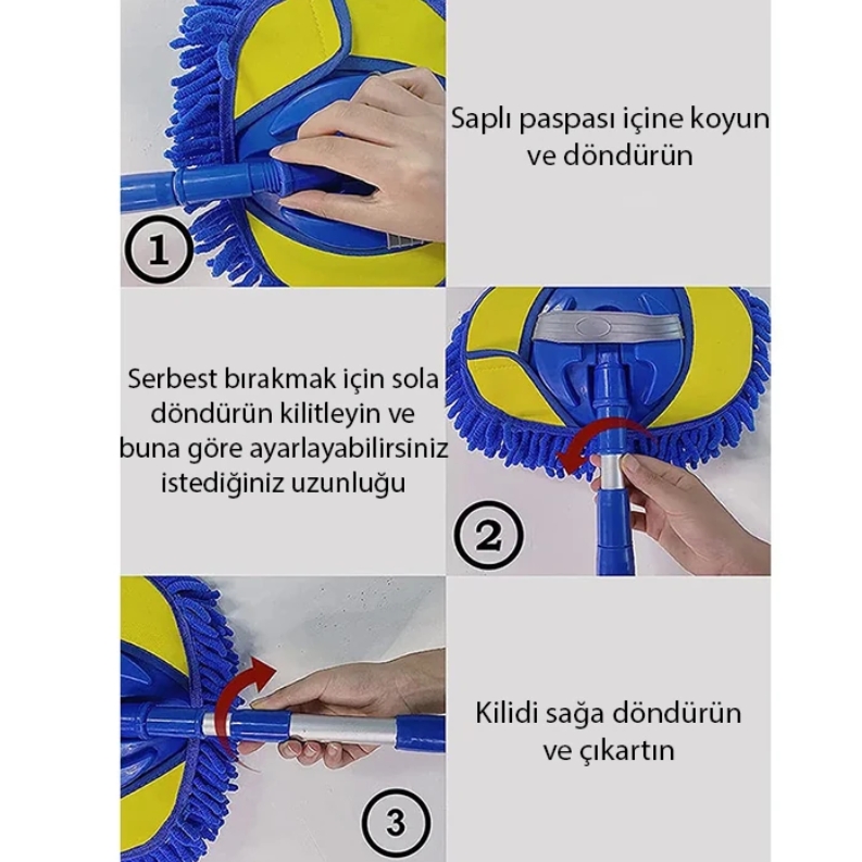 TELESKOPİK MİKROFİBER ARAÇ YIKAMA FIRÇASI