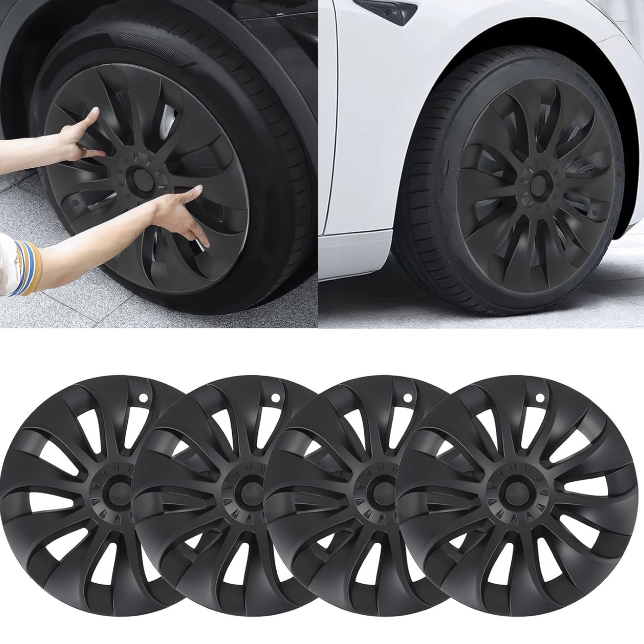 TESLA MODEL Y 20” MAT SİYAH INDUCTION JANT KAPAKLARI