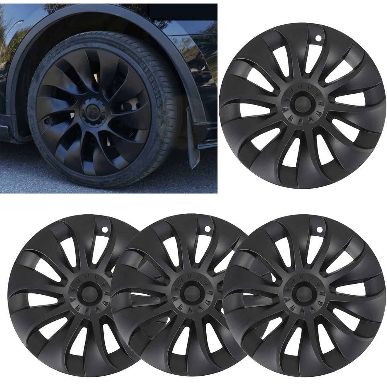 TESLA MODEL Y 20” MAT SİYAH INDUCTION JANT KAPAKLARI