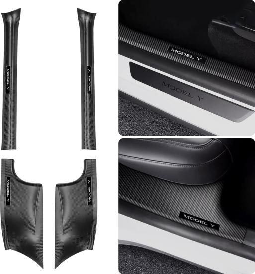 TESLA MODEL Y ÖN KAPI KARBON EŞİKLİK VE ARKA YAN TEKMELİK SETİ