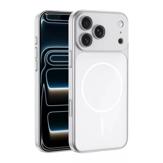 iPHONE 17 PRO MAX GÜMÜŞ KILIF MAGSAFE KAMERA KORUMALI SPARK KAPAK