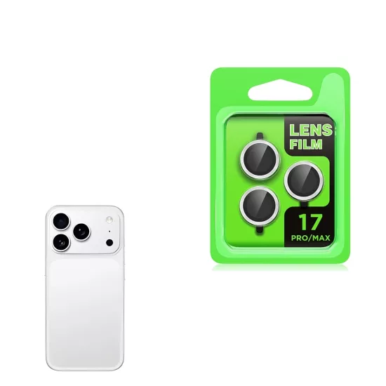 iPHONE 17 PRO TİTANYUM GÜMÜŞ KAMERA LENS KORUYUCU