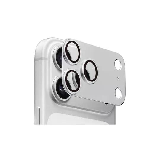 iPHONE 17 PRO MAX GÜMÜŞ ALÜMİNYUM KAMERA LENS KORUYUCU
